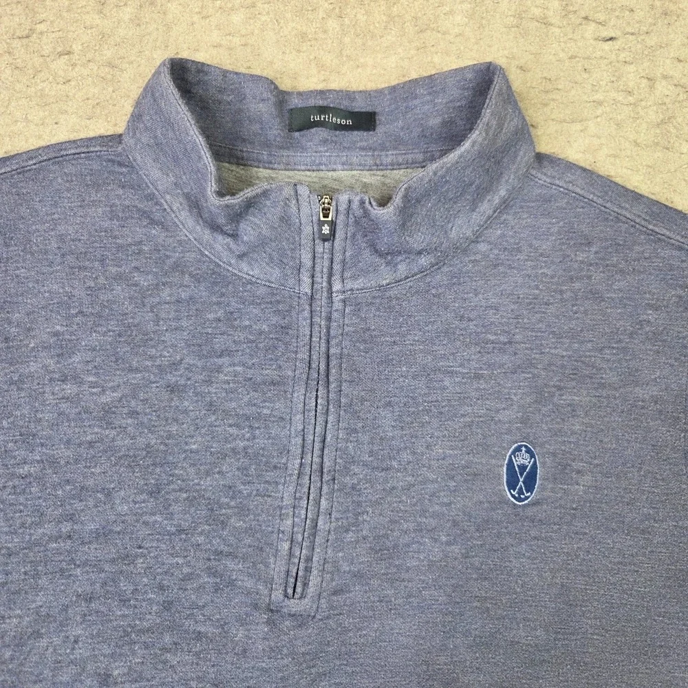 Turtleson 1/4 Zip Golf Vest Mens XL Blue Mock Neck Preppy Sleeveless